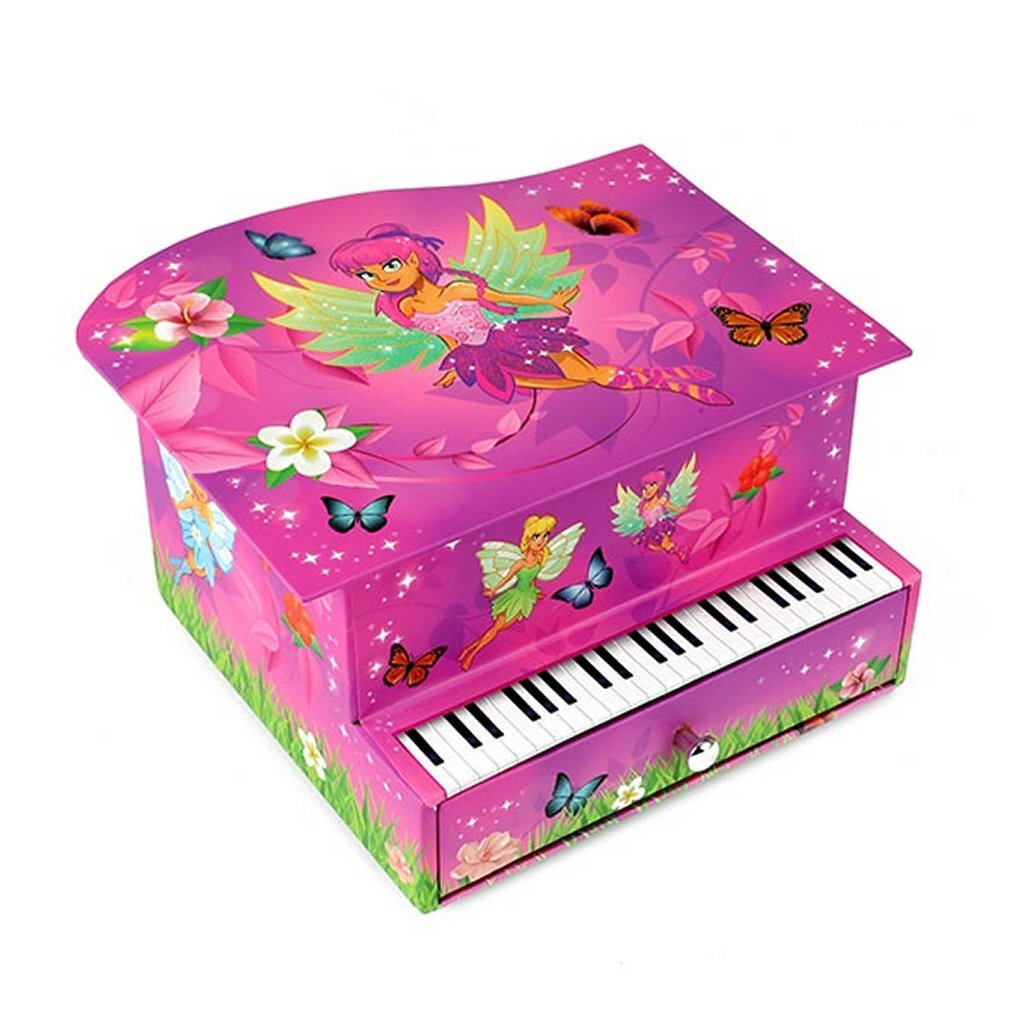 fairies sierraden muziekdoosje piano met elfje