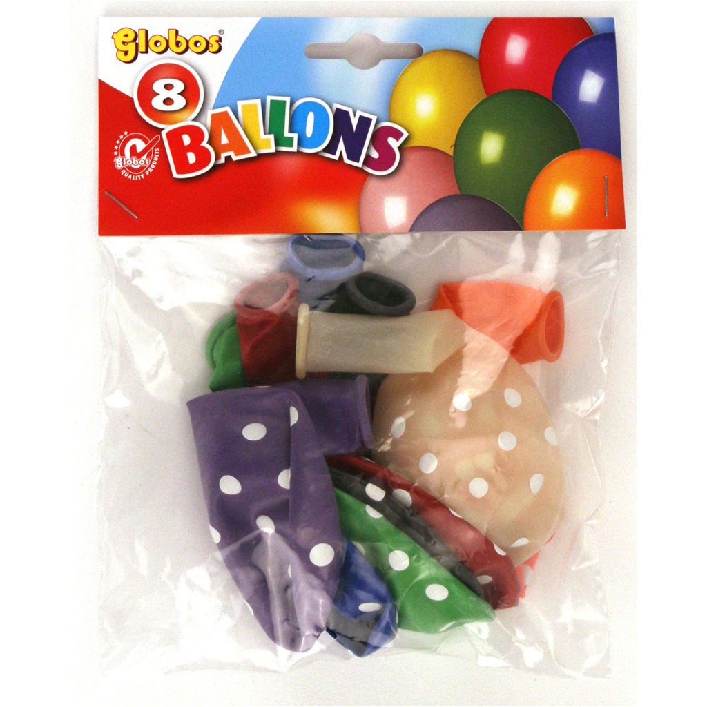 globos ballon met stippen 8 stuks