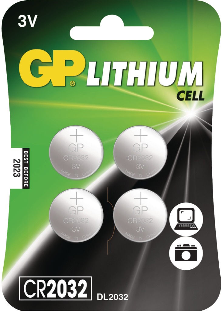 gp gp-cr2032/c4 lithium knoopcel batterij cr2032 3 v-blisterkaart
