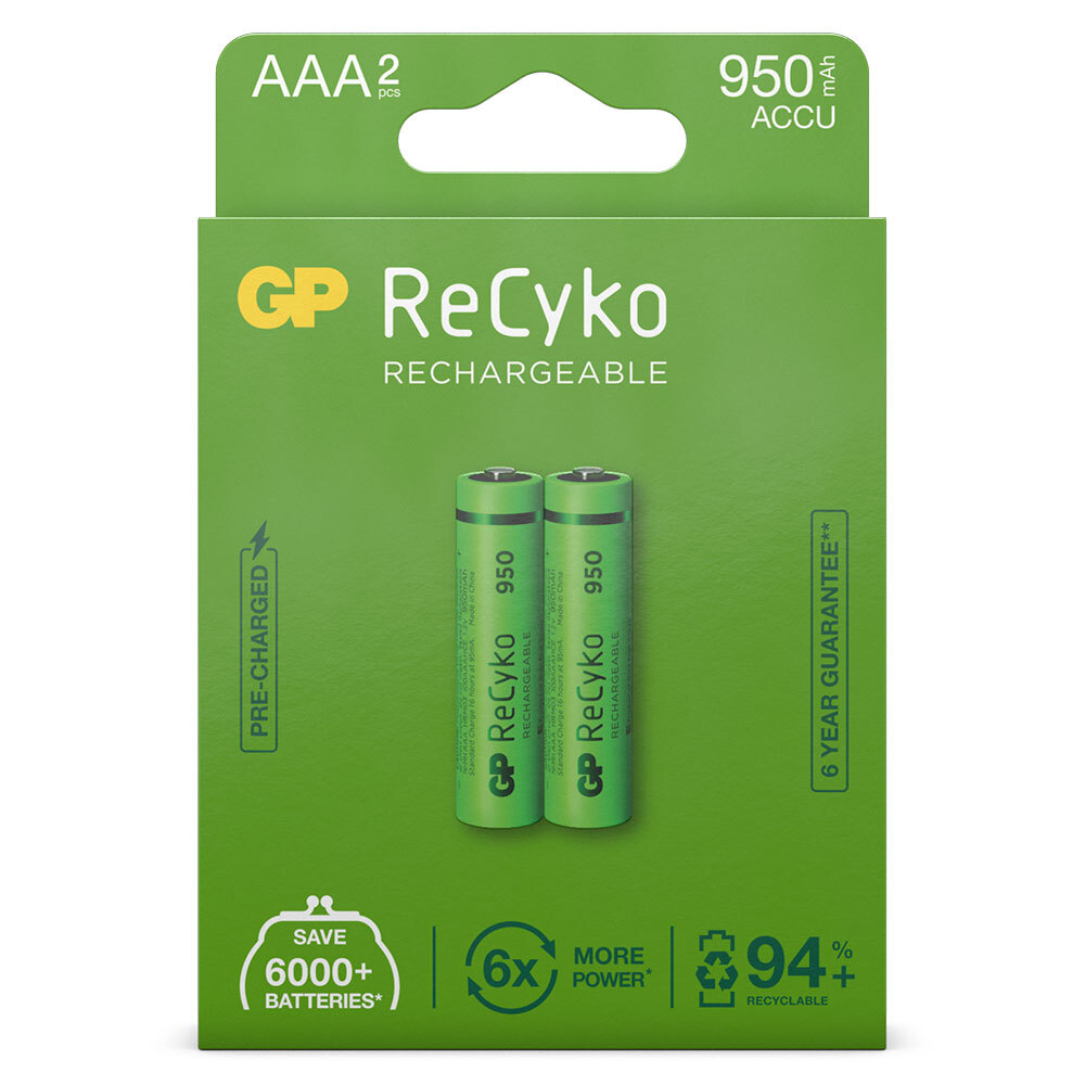 gp recyko gp oplaadbaar batterij aaa a2 950mah