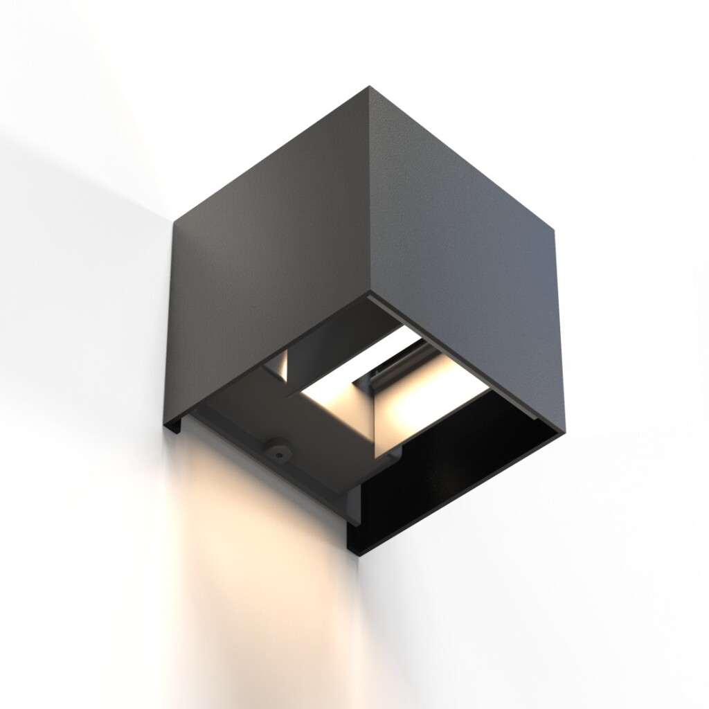Hama led-wandlamp voor binnen en buiten wifi app- en spraakbesturing zwart afbeelding