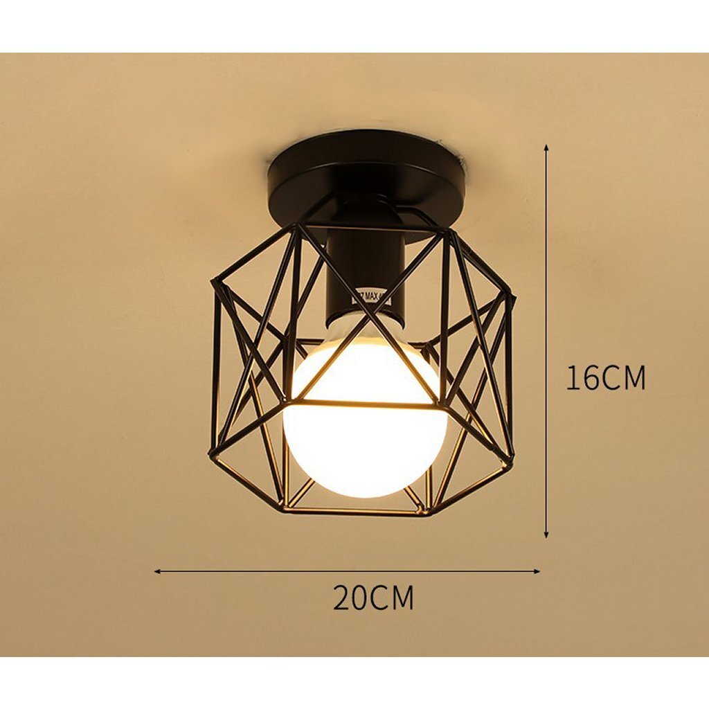 homestyle pro mk002-b industriele plafondlamp 20x16 cm zwart/metaal