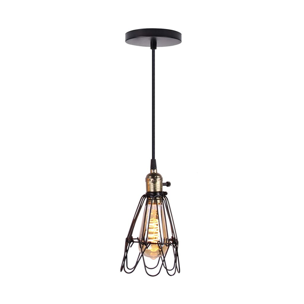 homestyle pro mk006-b industriele hanglamp 19x23 cm zwart/metaal