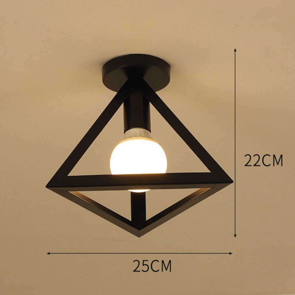 homestyle pro mk008-b industriele plafondlamp 25x22 cm zwart/metaal