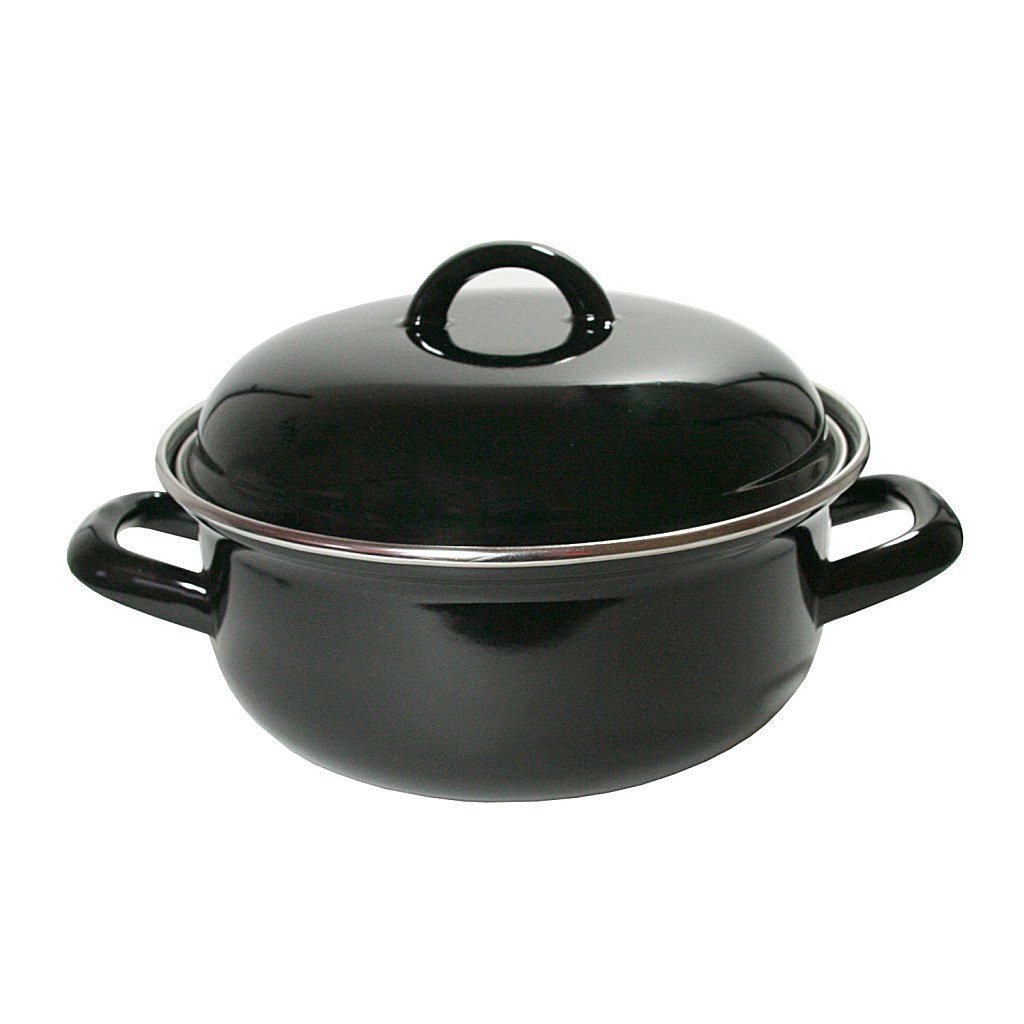 imperial kitchen braadpan 24 cm zwart/emaille