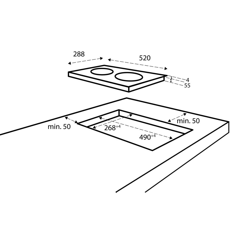 Inventum IKI3008 Inbouw Inductiekookplaat Zwart