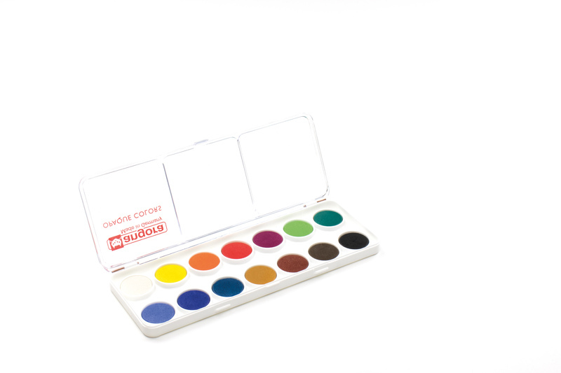 Kangaro k-fi500/14 verftablet 23mm waterverf dekkend 14 stuks afbeelding