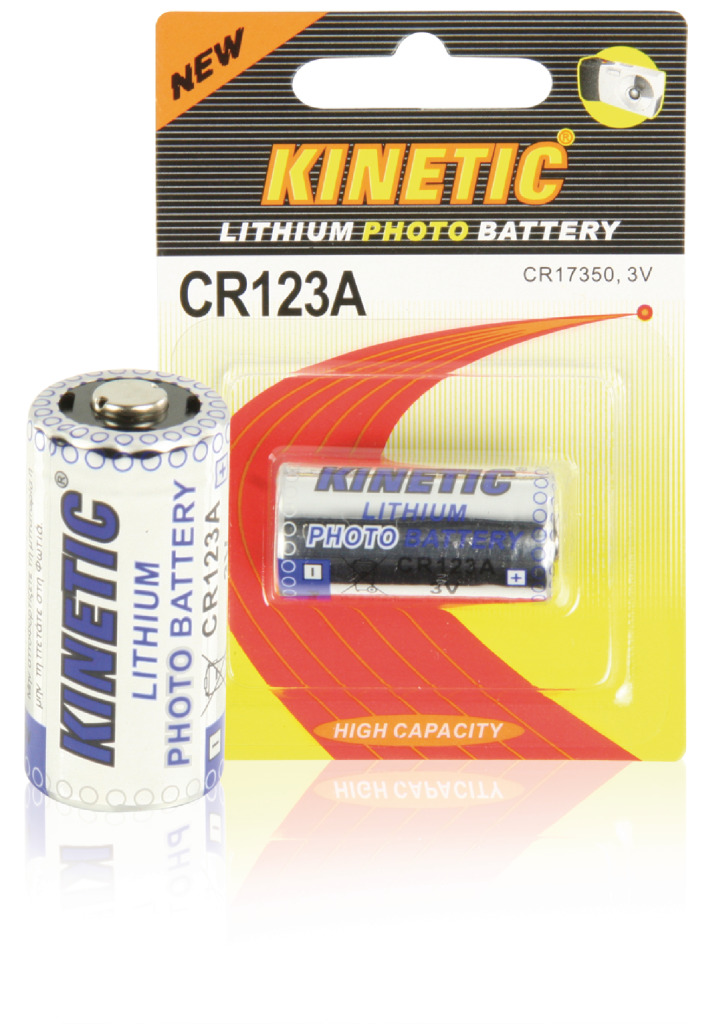 kinetic cr123a cr123 lithium foto batterij 3 v 1200 mah 1-blister