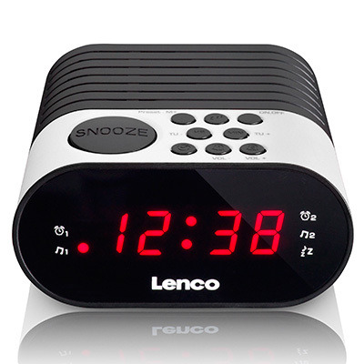 Lenco cr-07 wekkerradio wit afbeelding
