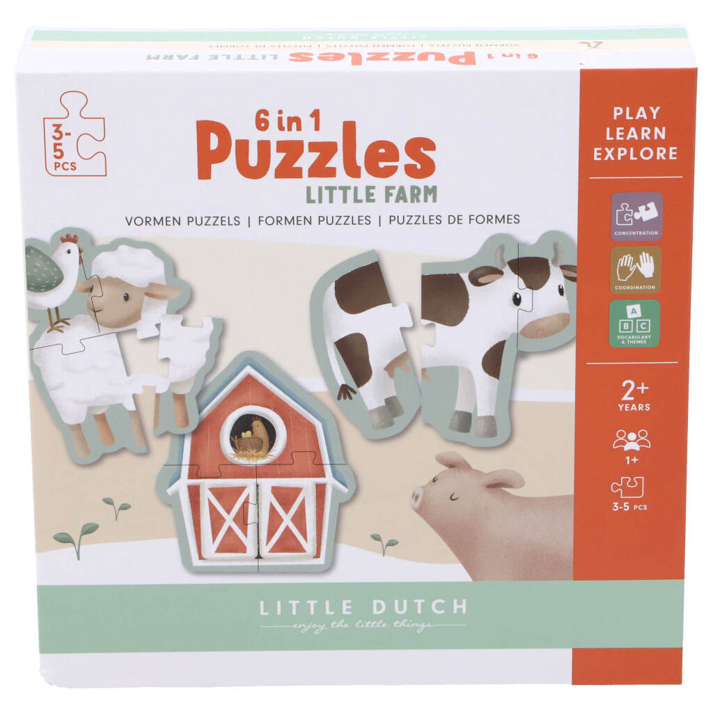 Little Dutch farm 6in1 puzzel 3-5 stukjes afbeelding