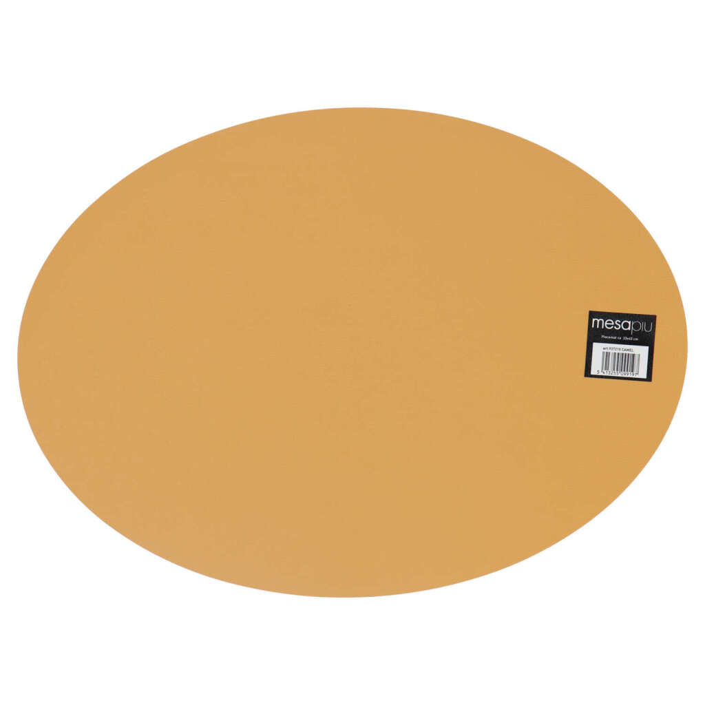 Mesapiu placemat lederlook camel ovaal 45x33 cm afbeelding