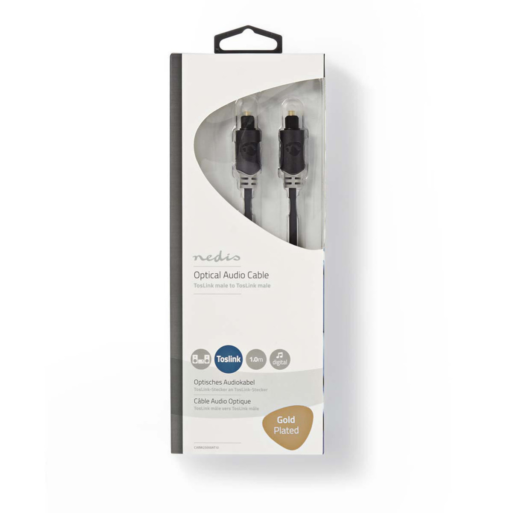 TosLink M/âle Optique M/âle 3,5 mm Noir Nedis CAGP25100BK20 C/âble Audio Optique 2,0 m