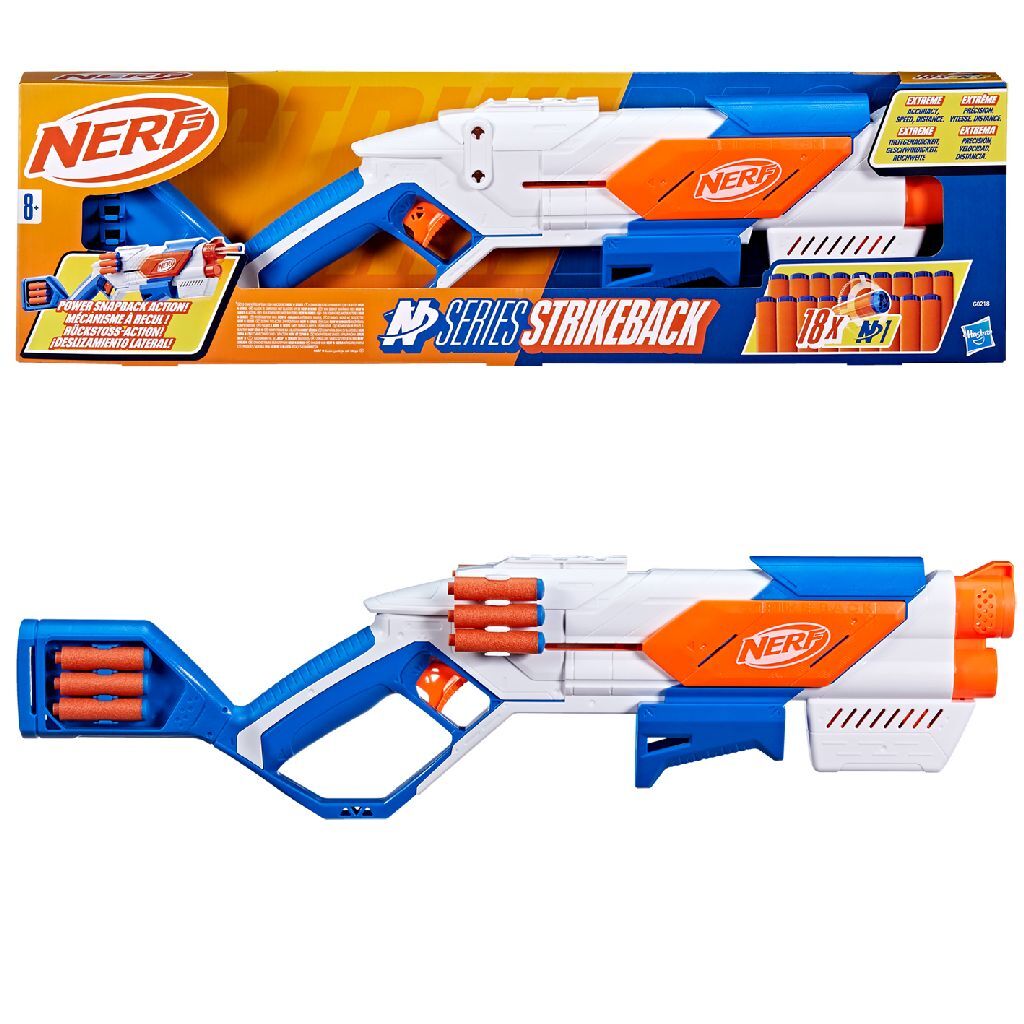 Nerf n series strikeback blaster + 18 darts afbeelding