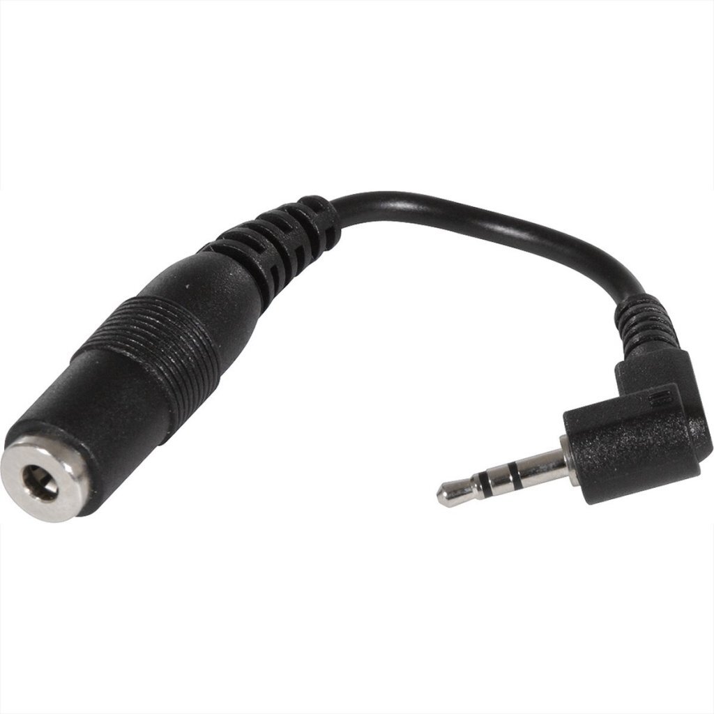 Verloopkabel 2.5 mm - 3.5 mm 10 cm Zwart
