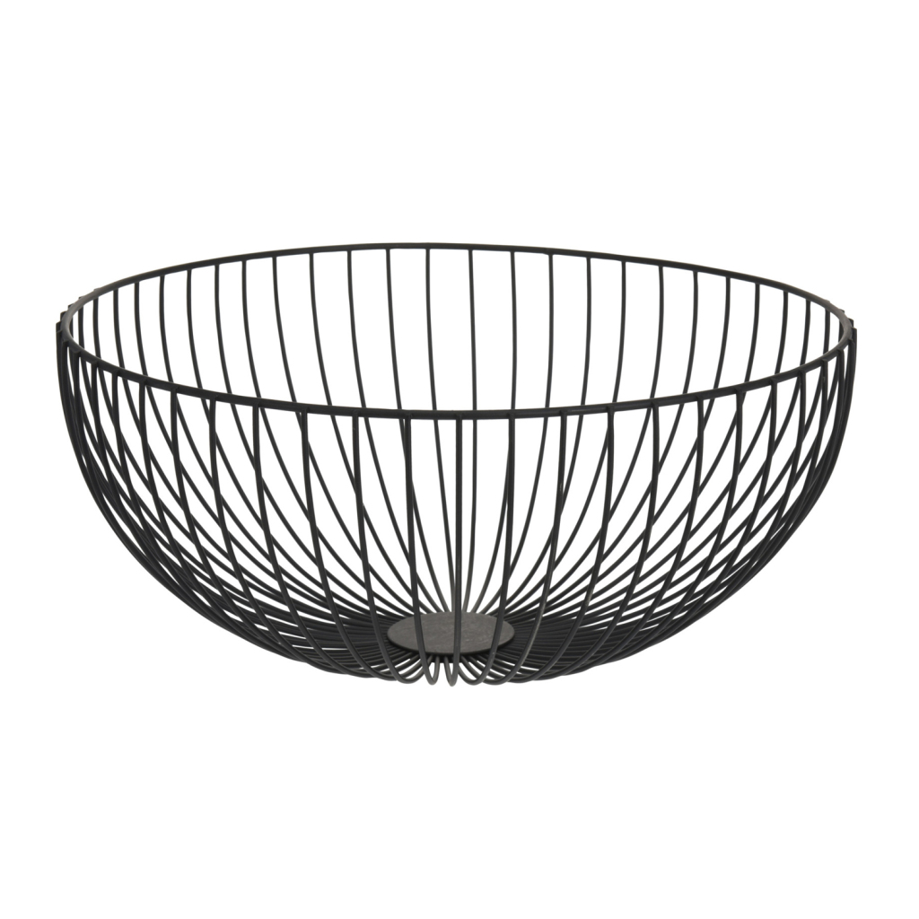 Overige Merken Metalen fruitmand rond 35x16 cm zwart afbeelding