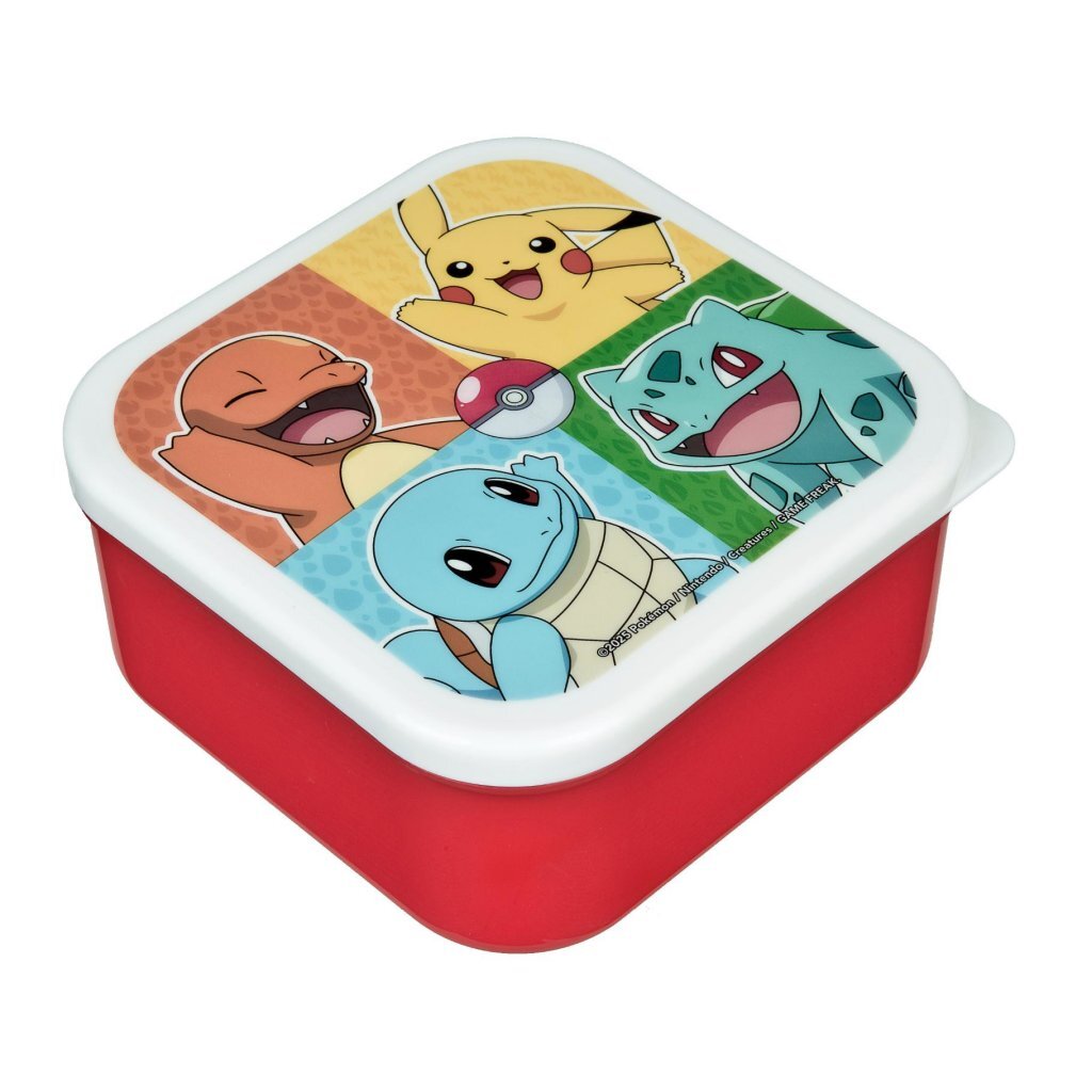 Pok&eacute;mon Snackboxen 3-delig Rood/Zwart/Geel