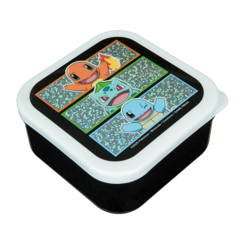 Pok&eacute;mon Snackboxen 3-delig Rood/Zwart/Geel