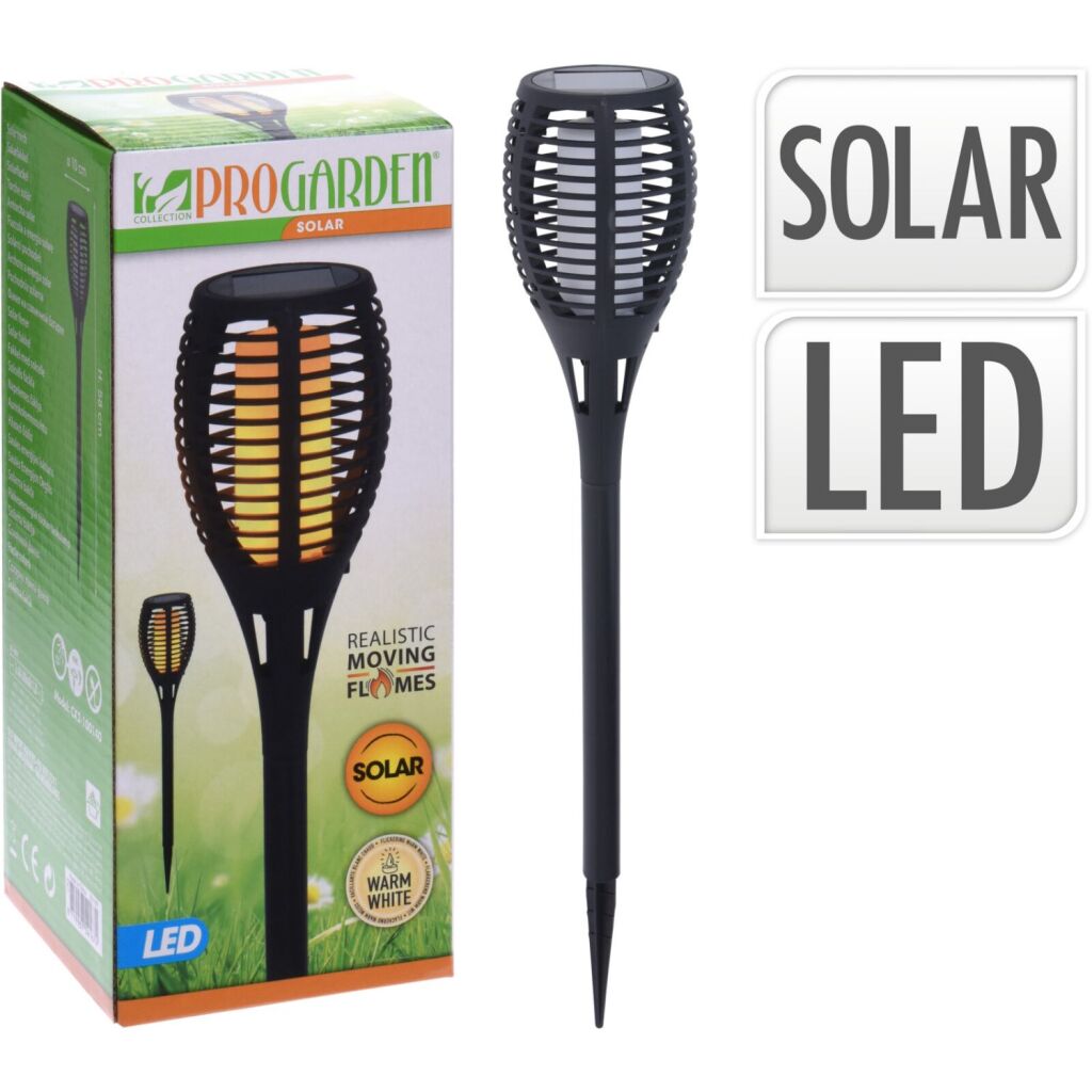 Pro Garden solar led fakkel 10x58 cm zwart afbeelding