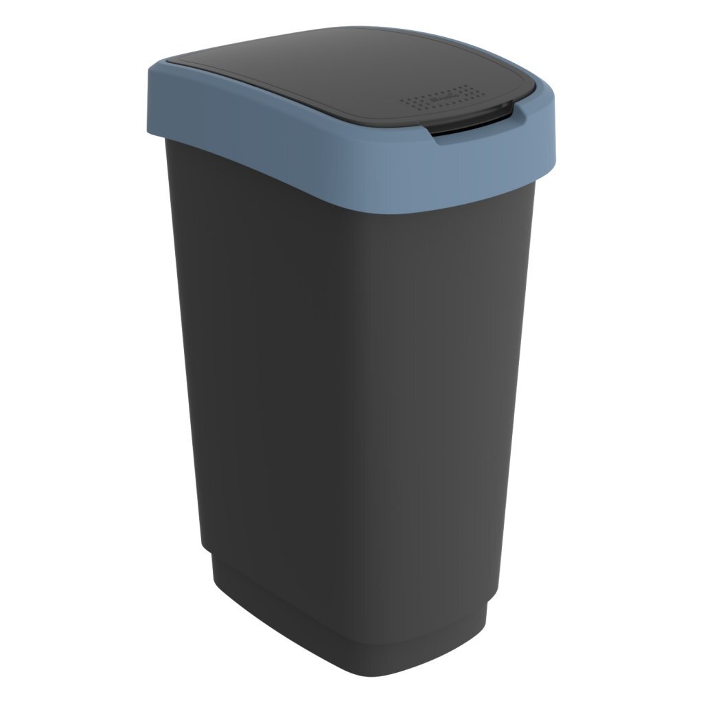 Rotho twist afvalbak 50l horizon blauw/antraciet afbeelding
