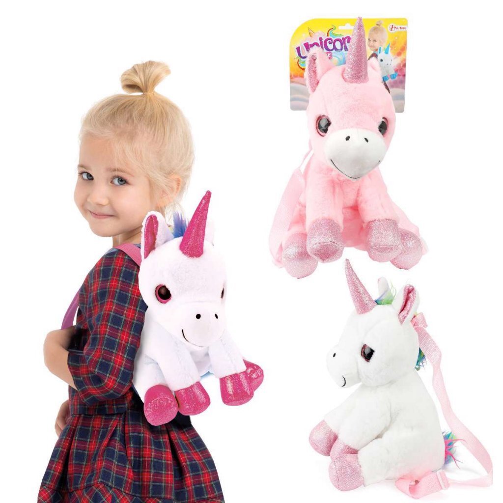 Toi-Toys eenhoorn knuffel rugzak 30 cm afbeelding