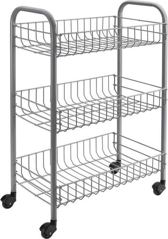 Tomado-Metaltex siena keukentrolley met wielen 41x23x63 cm zilver afbeelding