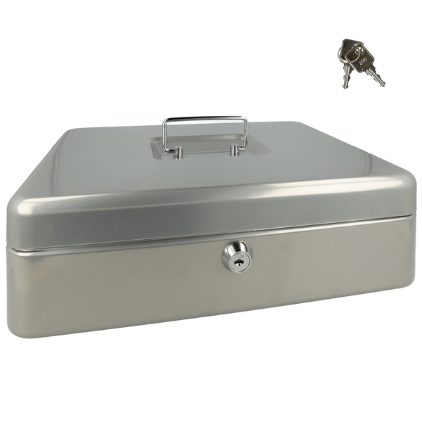 Westcott ac-e51002-zi geldkist 301x242x91mm zilvergrijs, kunststof inzet met 5 vakken afbeelding