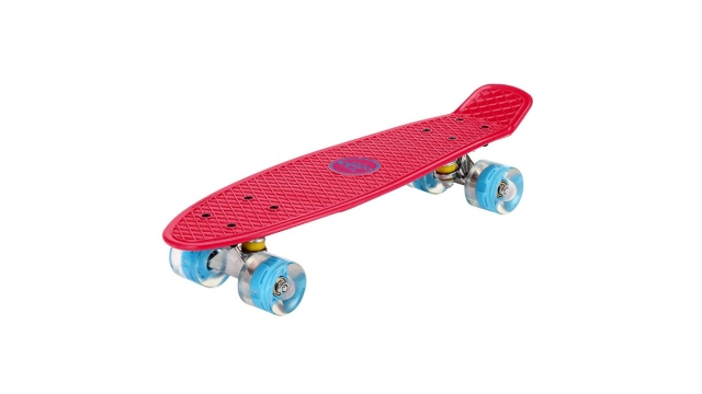 Amigo Skateboard ABEC 7 met LED Verlichting Roze/Blauw 55,5 cm