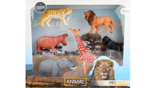 Animal World Wilde Dieren Olifant/Leeuw/Tijger/Gorilla/Giraffe/Nijlpaard