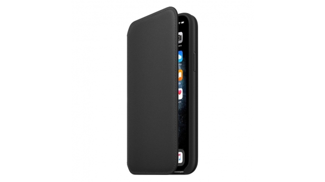 Apple iPhone 11 Pro Leren Folio Case Zwart