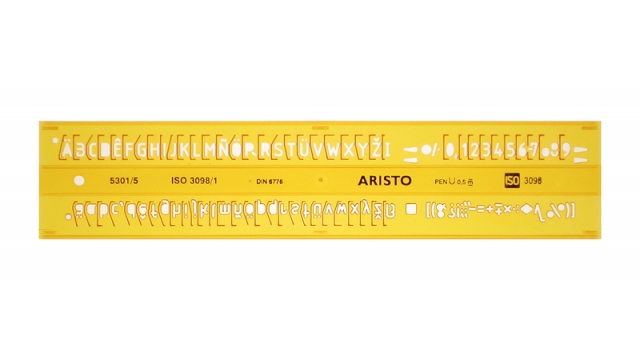 Aristo AR-5301/5 Lettersjabloon 5mm H-profiel Schriftvorm B Recht