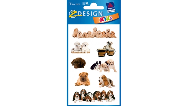 Avery AV-55972 Papieretiket Z-design Kids Pakje A 3 Vel Honden Foto