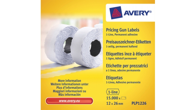 Avery AV-PLP1226 Prijstangetiketten Permanent 26x12mm Wit 10 Rol In Doos