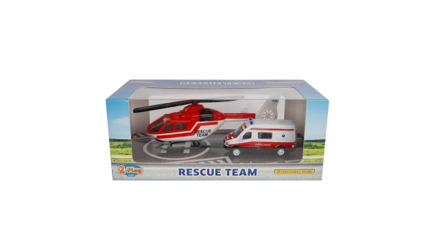 2-Play Traffic Die-Cast Ambulance en Helikopter