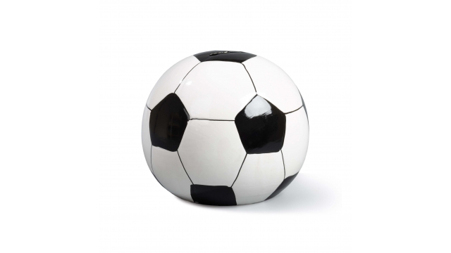 Voetbal Spaarpot 12.5 cm Zwart/Wit