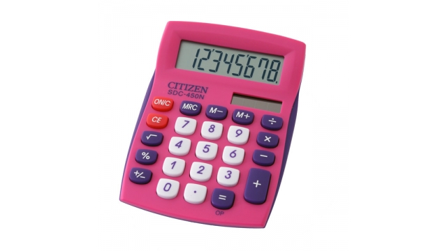 Citizen CI-SDC450NPK Calculator SDC450NPK Color Desktop ColourLine Pink