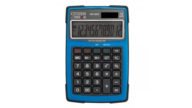 Citizen CI-WR-3000-BL Calculator WR-3000-BL Outdoor Desktop BusinessLine Blue