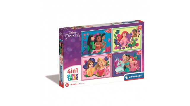 Clementoni Supercolor 4in1 Puzzel Disney Princess 12-24 Stukjes