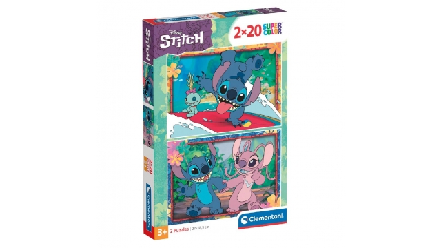 Clementoni Super Color 2in1 Puzzel Disney Stitch 2x20 Stukjes