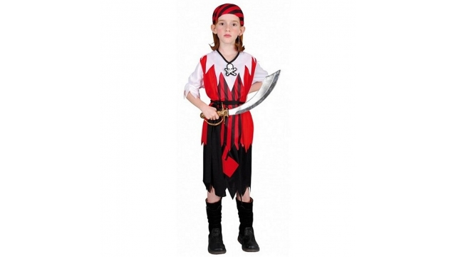 Clown Kinderkostuum Piratenmeisje 10-12 jaar