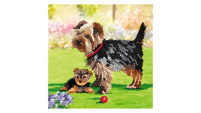 Craft Buddy Crystal Art Kaart Honden 18x18 cm