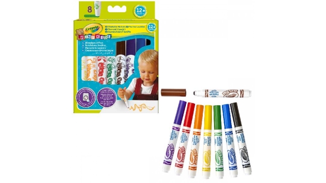 Crayola Mini Kids Afwasbare Stiften met Bolle Punt 8 Stuks