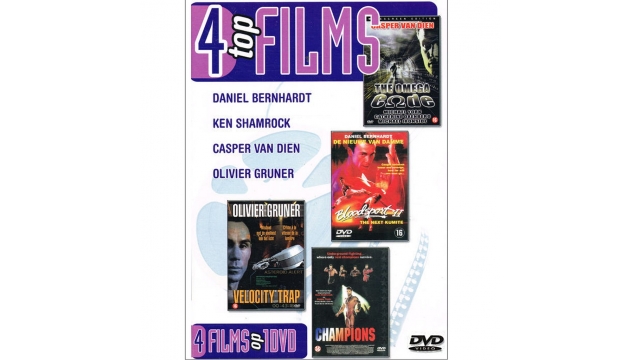 4 Top Films op 1 DVD Bloodsport, Champions, The Omega Code, Velocity Trap