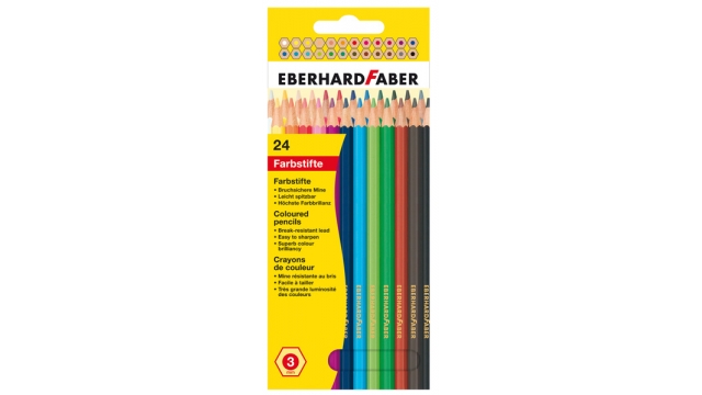 Eberhard Faber EF-514824 Kleurpotlood Kid 17,5cm Etui à 24 Stuks Assorti Kleuren