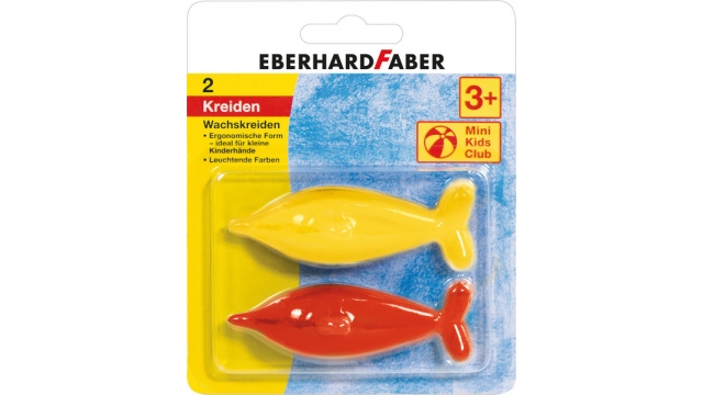 Eberhard Faber EF-523102 Waskrijt Vorm Dolfijn 2 Stuks Assorti