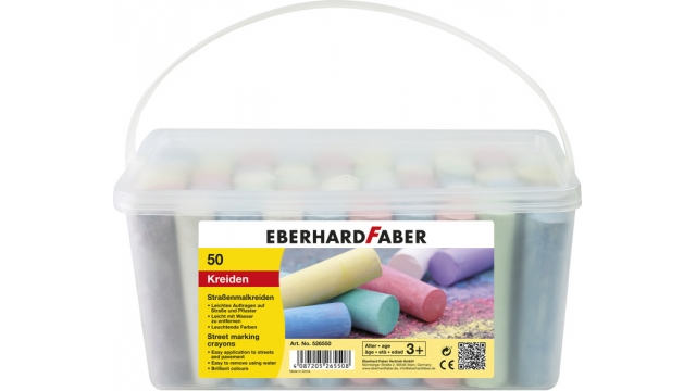 Eberhard Faber EF-526550 Stoepkrijt Emmer Met 50 Krijtjes