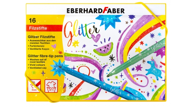Eberhard Faber EF-551016 Viltstiften Glitter Doos 16 Kleuren