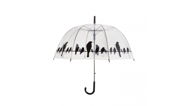 Esschert Design Paraplu Vogels op Draad 83 cm Transparant/Zwart