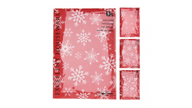 Excellent Houseware Rood/Wit Kerst Tafelkleed 130x180 cm
