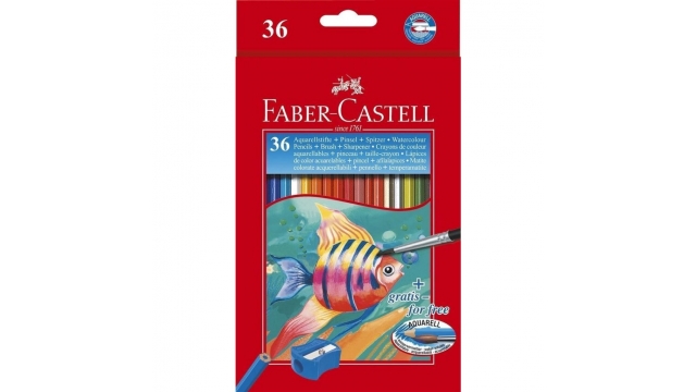 Faber Castell FC-114437 Aquarelpotloden + Slijper en Penseel 36 Stuks
