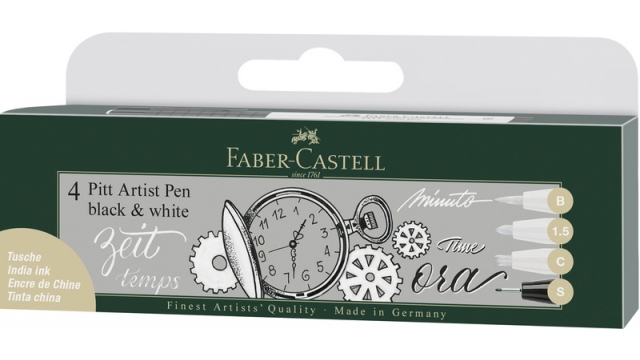 Faber Castell FC-167151 Tekenstift Faber-Castell Set Pitt Artist Pen Zwart En Wit